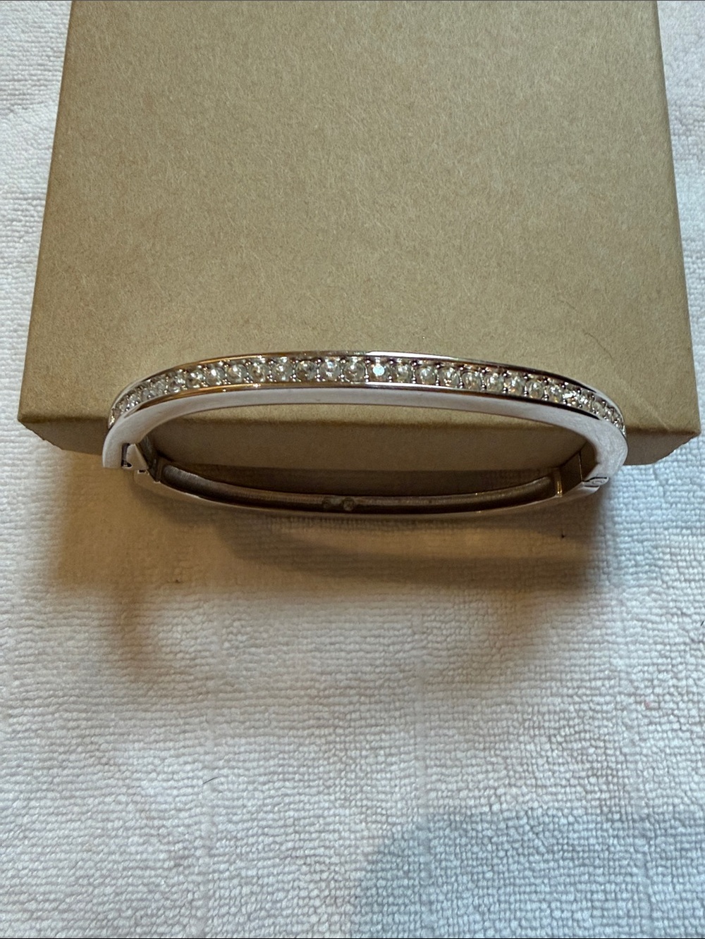 Swarovski Channel Set Crystal Hinged Bangle Bracelet